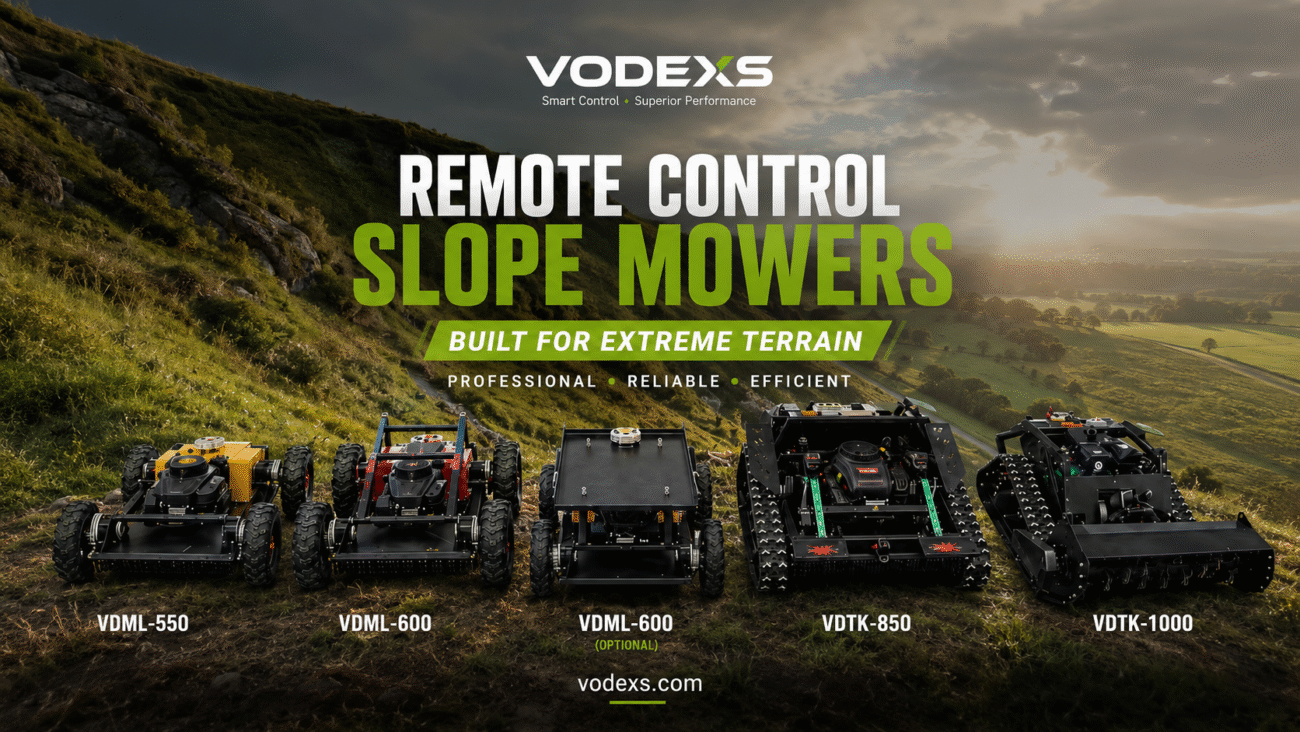 VODEXS remote control slope mowers for extreme terrain